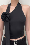 Black Flower Attached Multiway Tank Top