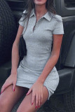 Buttoned Down Polo Neck Mini Dress