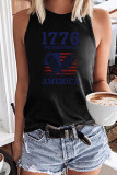 1776 American Flag Graphic Tank Top