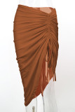 Plain Side Ruched Skirt