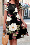 Ruffles Sleeves Tiered Floral Dress