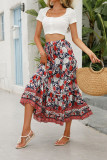 High Waist Bohemia Floral Prnit Skirt Dress