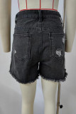 Ripped Tassle Raw Hem Denim Shorts 