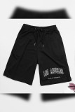 Black Los Angeles Print Jersey Shorts