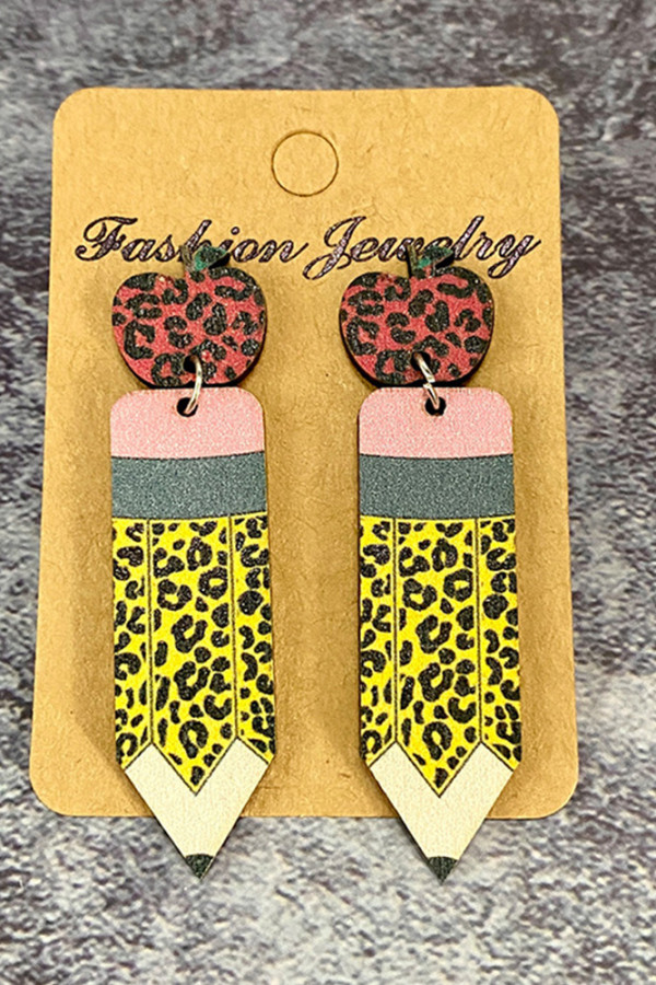 Leopard Pencil Earrings MOQ 5pcs