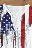 White American Flag Designful Print Notch V Neck Tank Top