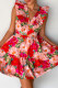 Red Floral Sleeveless V Neck Frill Mini Dress