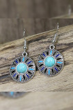 Turquoise Metal Earrings and Necklace Set