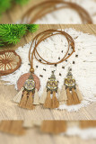 Retro Tassle Earring and Necklace Set 