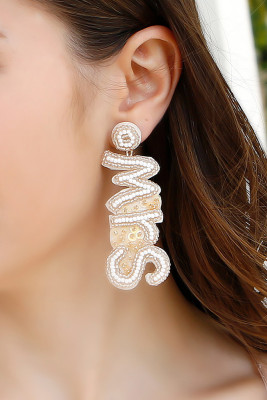 Bride Letter Beads Earrings MOQ 5pcs