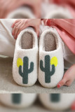 Cactus Knit Fluffy Slippers 