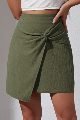 Twist Knot Linen SPlit Skirt 