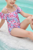 Rosy Tie Dye Girls One Piece Swimsuit 