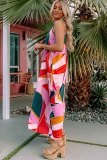 Multicolor Boho Print Slip Sleeveless Maxi Dress