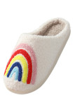 Rainbow Knit Fluffy Slippers