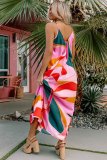 Multicolor Boho Print Slip Sleeveless Maxi Dress