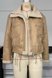 Sherpa SHort PU Zipper Jacket Coat 