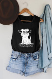 Funny Exhausted Cat Graphic Tank Top