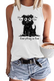 Funny Exhausted Cat Graphic Tank Top