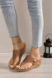 Hollow Out Wedge Sandals 