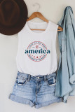 America Letter Print Graphic Tank Top