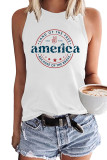 America Letter Print Graphic Tank Top