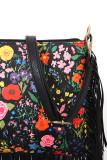 Flower Print Tassle Crossbody Bag 