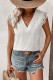 White Lace Crochet Eyelet Ruffle Top 