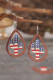 Independence Day  America Flag Cactus Earrings   