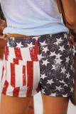 American Flag Print Denim Shorts