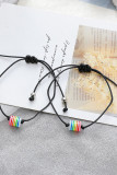 Rainbow Beads Cord Bracelet MOQ 5pcs
