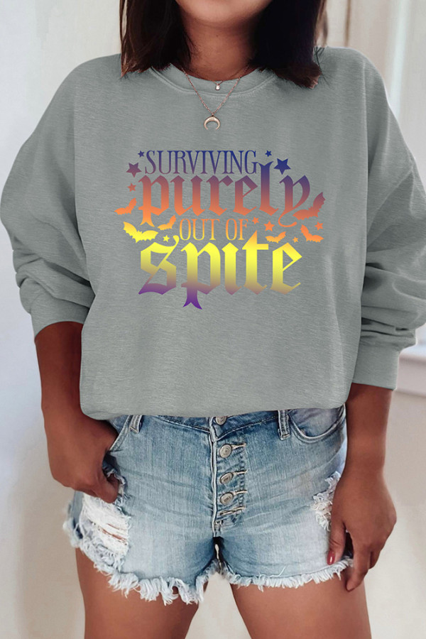 Purely Sprit Halloween Print Sweatshirt
