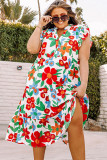 Multicolor Plus Size Floral Midi Dress