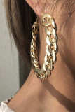 Gold Chain Round Earrings MOQ 5pcs