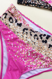 Twisted  Halter Leopard Print Bikini Set