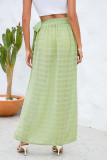 Texture Checked Side Split Maxi Cover Up Skirt