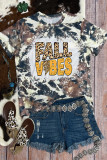 FALL Vibes Leopard Bleached Graphic Tee
