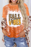 FALL Vibes Leopard Bleached Graphic Tee