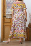 Plus Size Boho Floral Dress 