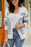 Open Front Button Up Knitting Cardigan