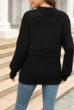 Plain Crochet Knit Pullover Sweater
