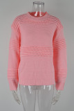 Plain Crochet Knit Pullover Sweater