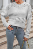 Plain Crochet Knit Pullover Sweater