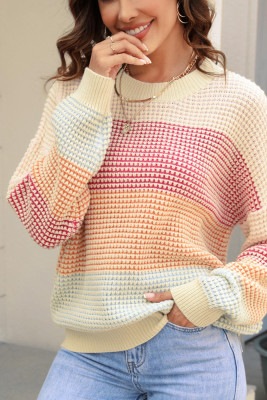 Color Block Knit Pullover Sweaters