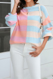 Color Block Striped Knit Pullover Sweaters