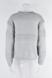 Plain Crochet Knit Pullover Sweater