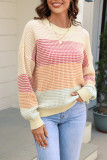 Color Block Knit Pullover Sweaters