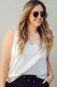 White V Neck Open Back Sleeveless Plus Size Top