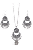 Metal Tassle Necklace and Earrings Set