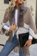 Fleece Tassle Colorblock Knitting Cape